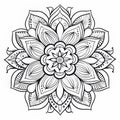 Floral Mandala Coloring Page: Beautiful Oriental-inspired Line Drawing