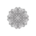 Floral mandala decor. Arabic flower isolated outline openwork