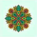 Floral mandala ornament sacred geometry logo illustrations
