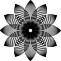 Floral mandala. Simple Linear Shape. Use for henna tattoos, and coloring books. black and white