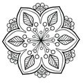Decorative floral mandala. tattoo in mehendi style