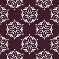 Floral maroon seamless pattern. Background with fower elements for wallpapers