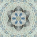 Floral medalion in blue and white, mandala or tile arabesque Royalty Free Stock Photo