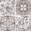 Floral mehendi pattern ornament vector illustration hand drawn henna mhendi pattern india tribal paisley background