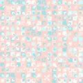 Floral mid century retro pattern, mint pink Royalty Free Stock Photo