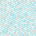 Floral mid century retro pattern, mint pink. Teal and peach background. Royalty Free Stock Photo