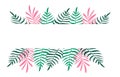 Plants minimalist vector banner. Hand drawn floral, grass, branches, leaves on a white background. Green simple Royalty Free Stock Photo