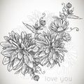 Floral monochrome background