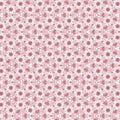 Floral monochrome continuous pink mosaic background