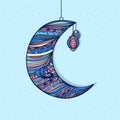 Floral Moon for Ramadan Kareem celebration. Royalty Free Stock Photo