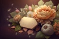 Floral mothers day background. Illustration AI Generative