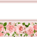 Floral motif border. Set of flower brush. Frame with rose, leaves, lavender. Editable element for design Royalty Free Stock Photo