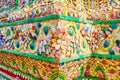 The tiles decor of Ho Rakhang clock tower, Grand Palace, Bangkok, Thailand Royalty Free Stock Photo