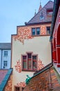 Floral murals on the walls of State Archives Basel-stadt in Basel, Switzerland