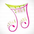 Floral Musical Note Royalty Free Stock Photo