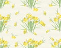 Floral narcissus retro vintage background