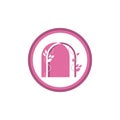 Floral nature logo. Abstract leaf icon design. Arbor garden plant symbol