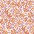 Floral nude naive sketch seamless pattern