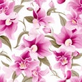 Floral orchid pattern for mixed media art Royalty Free Stock Photo