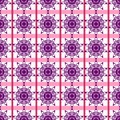 Oriental, Arabic, Islamic, Ornament, Floral, Geometric, Pink Purple Violet Seamless Vector Pattern Tile Texture Background Royalty Free Stock Photo