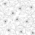 Floral oriental black isolated seamless background