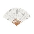 Floral ornament asian fan on white background Royalty Free Stock Photo