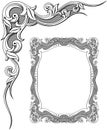 Floral ornament, decorative frame, vector