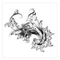 Floral Ornament Decorative Heraldic Baroque Frame Vector Ilustration Royalty Free Stock Photo
