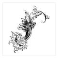 Floral Ornament Decorative Heraldic Baroque Frame Vector Ilustration Royalty Free Stock Photo