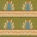 Floral ornament in egyptian style seamless pattern design. Lotus flowers decorative background. Royalty Free Stock Photo