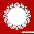 Decorative round panel with lace edge. Royalty Free Stock Photo