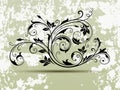 Floral Ornament and Grunge Background