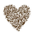 Floral ornament, heart shape for your design