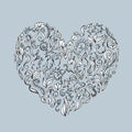 Floral ornament heart shape for your design