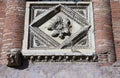 Floral ornament stonework in Rome, Italy