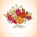 Floral ornament, vintage vignette