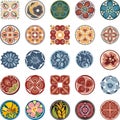 Floral Ornamental Circle Designs Set Royalty Free Stock Photo