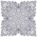 Floral Ornamental Mandala. Creative art design. Elegant mosaic pattern. Colouring book page. Interior mandala print. Doodle leaves Royalty Free Stock Photo