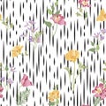 Floral ornamental seamless pattern. Abstract flower bouquet back