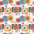 floral ornamental seamless pattern in pastel colors, autumn pattern theme