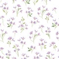 Floral ornamental white seamless pattern. Flower garden background