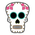 Floral ornamente head skull. Day of the dead Royalty Free Stock Photo