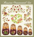 Floral Ornaments in Russian Style Royalty Free Stock Photo