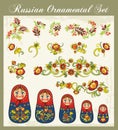 Floral Ornaments in Russian Style Royalty Free Stock Photo