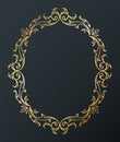 Floral oval Frame in classic style. Cute retro calligraphic frame Royalty Free Stock Photo