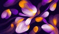 Floral painting violet flowers purple orange petal Royalty Free Stock Photo