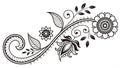 Floral paisley corner vector, decorative botanical motif for elegant design accents Generative AI