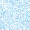 Floral Paisley Pattern. Seamless Asian Textile Background.