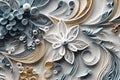 Floral paper quilling winter theme Generative AI