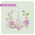 Floral Paris Graphic Design - for t-shirt